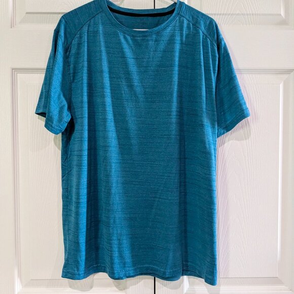 Spalding Men's Athletic T-Shirt, Size Large, Blue, 100% Polyester, Striped - Picture 2 of 12